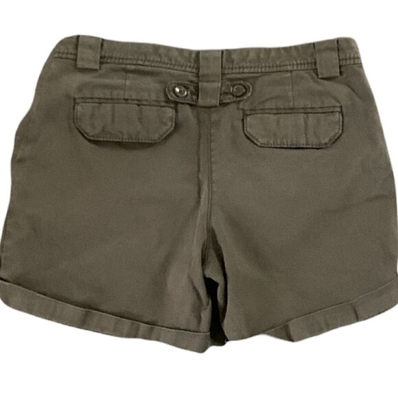 Old Navy Womens Cotton Blend Chino Shorts Sz 2 Green Cuffed Stretch Pocket 200K - Picture 4 of 10